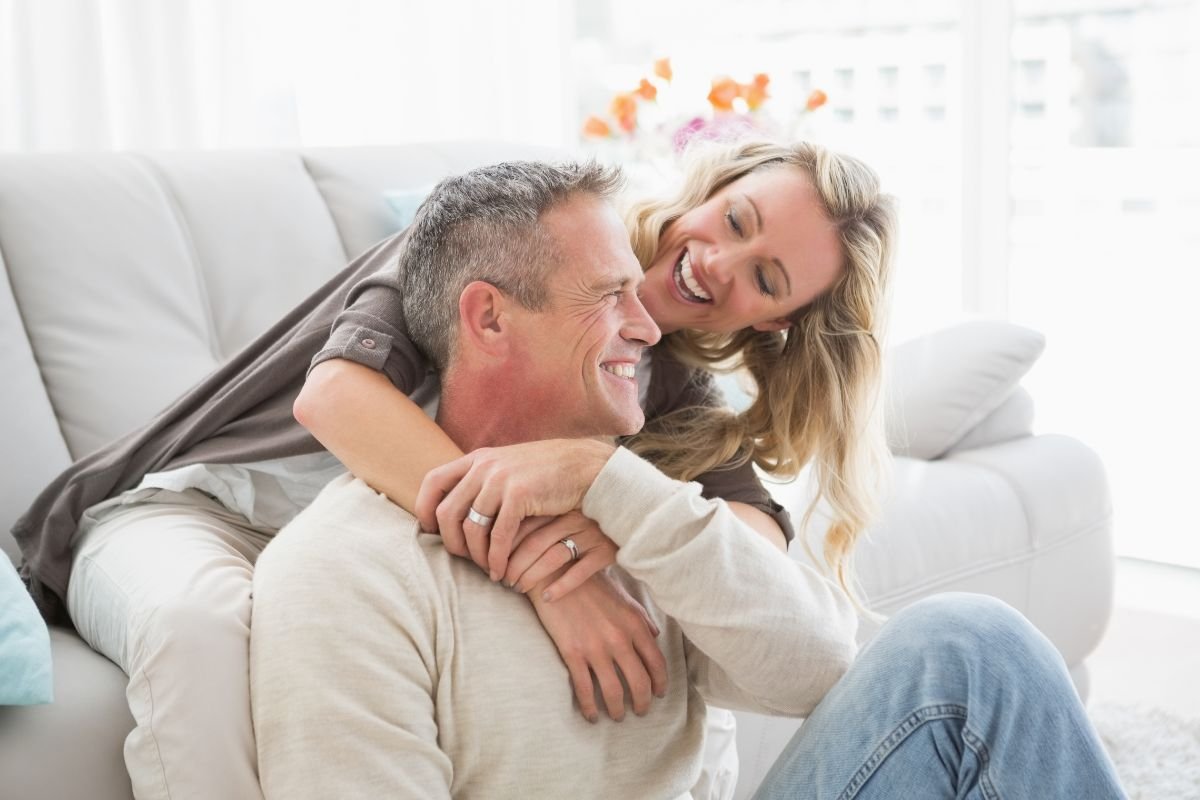 Happy couple enjoying small moments that bring them closer